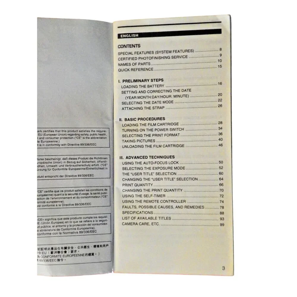 Fujifilm Endeavor Fotonex 400ix Zoom Instruction Manual - OEM